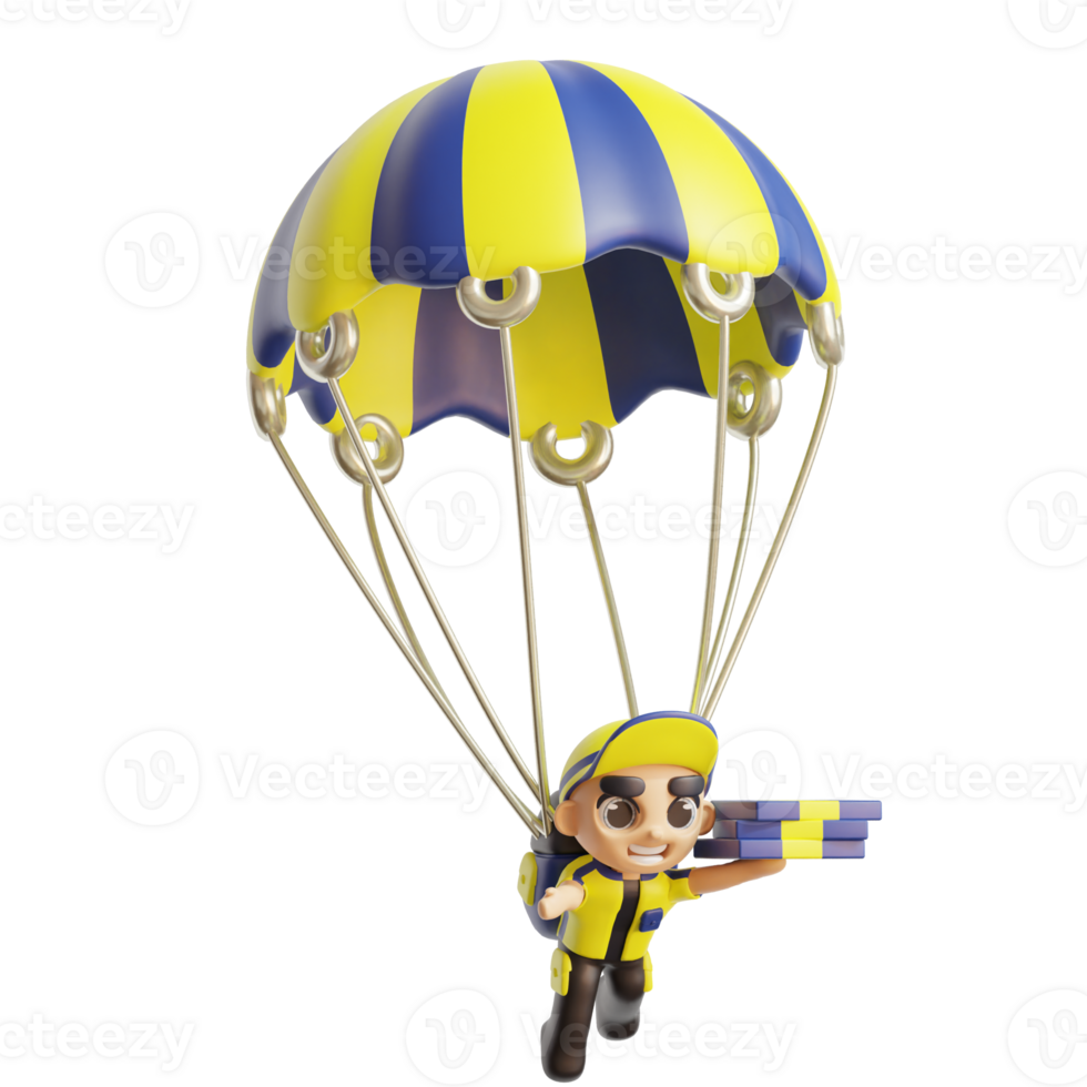 3d character delivery man png