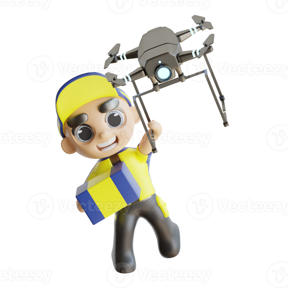 3d character delivery man png
