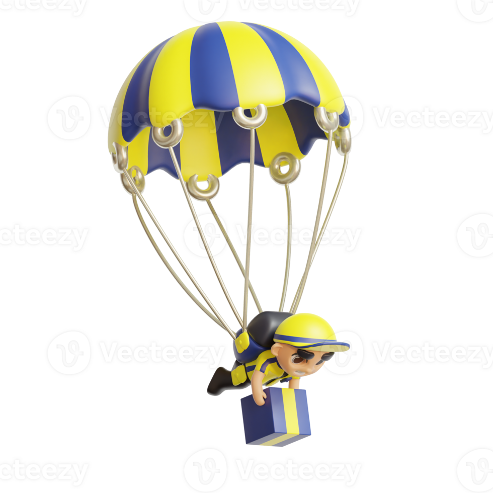 3d character delivery man png