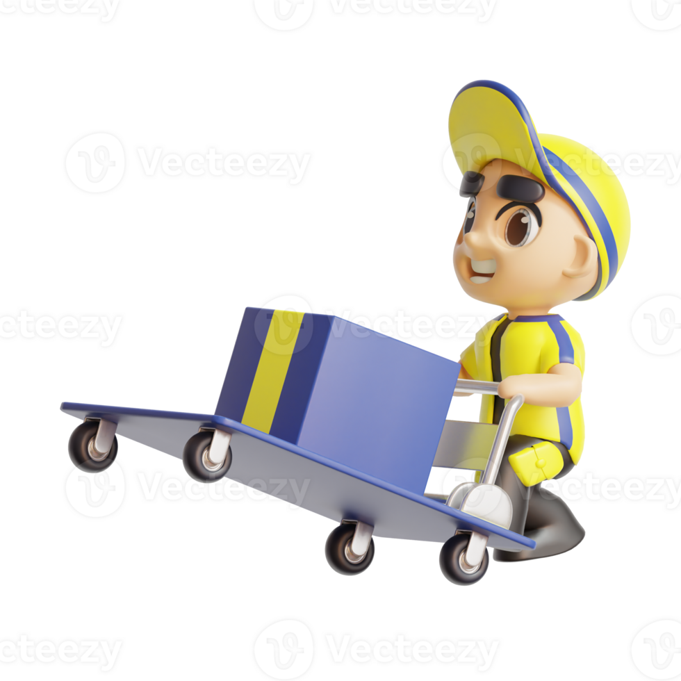 3d character delivery man png