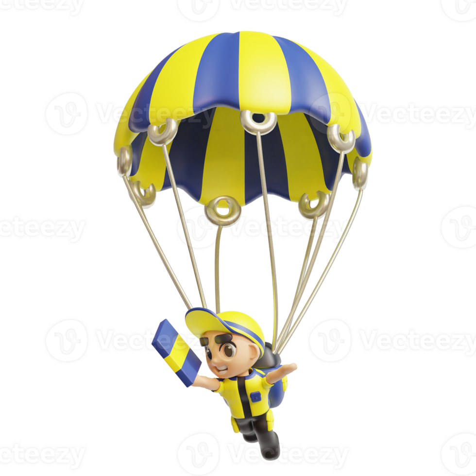 3d character delivery man png