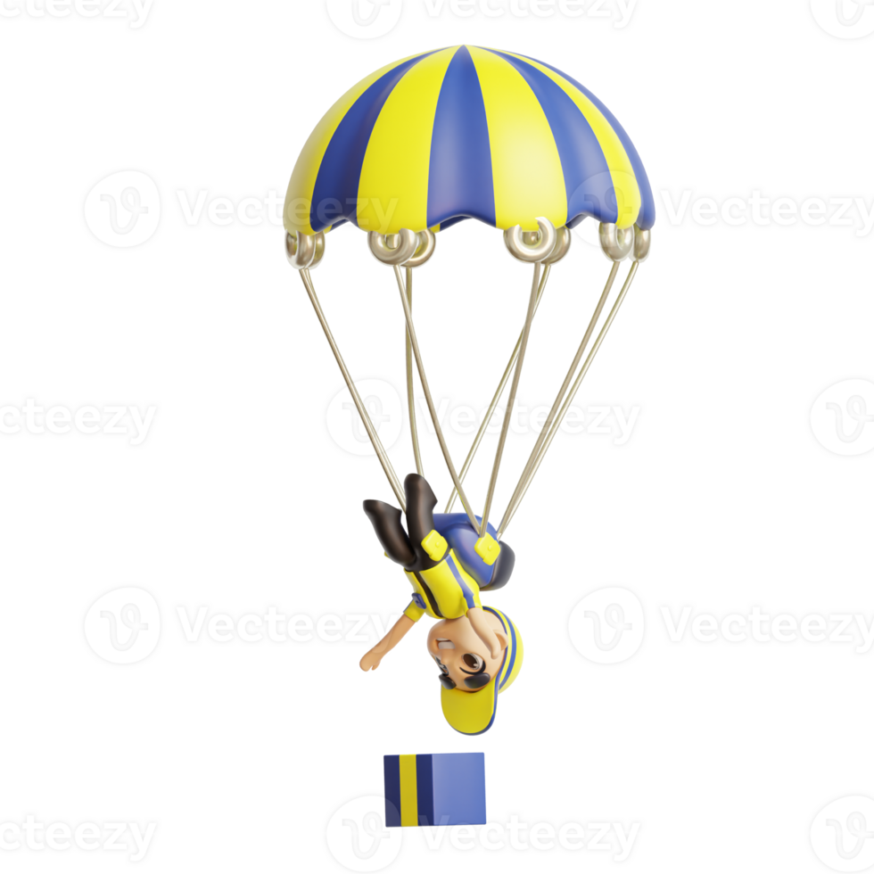3d character delivery man png