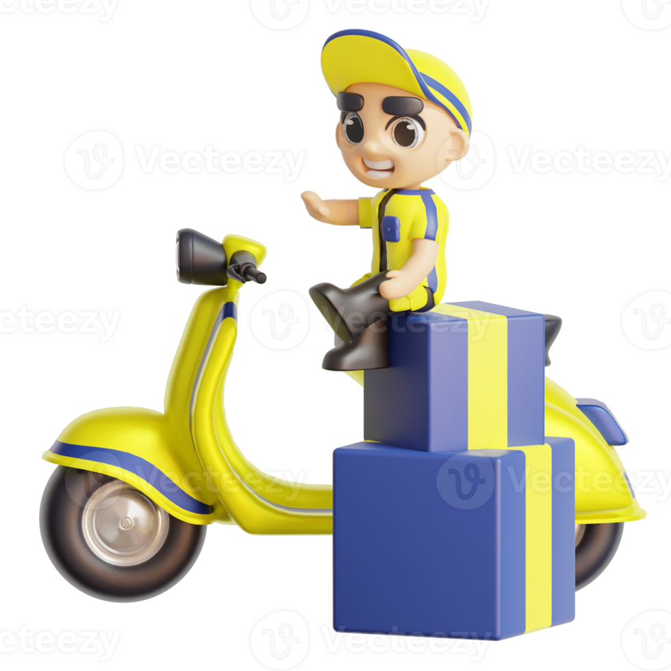 3d character delivery man png