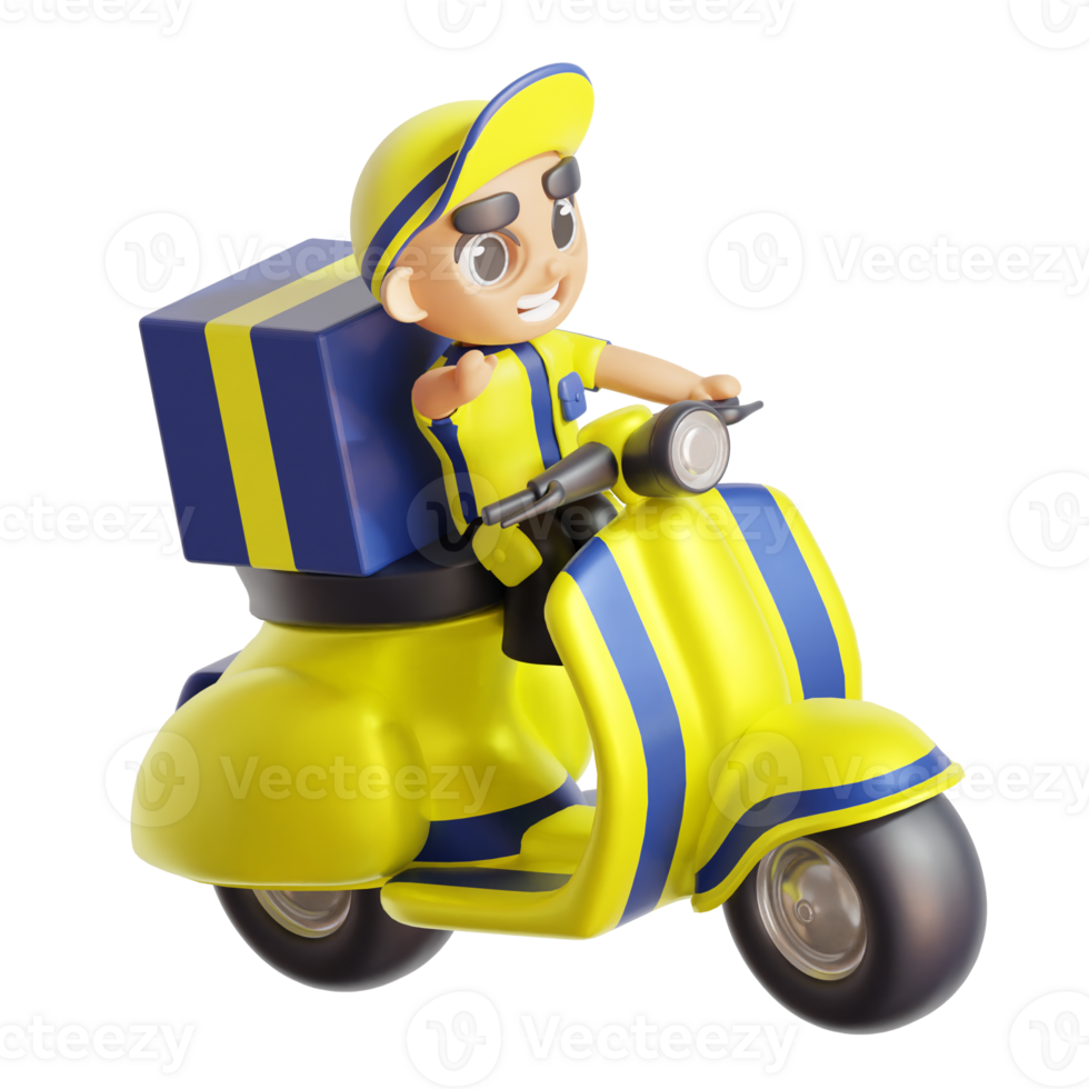 3d character delivery man png