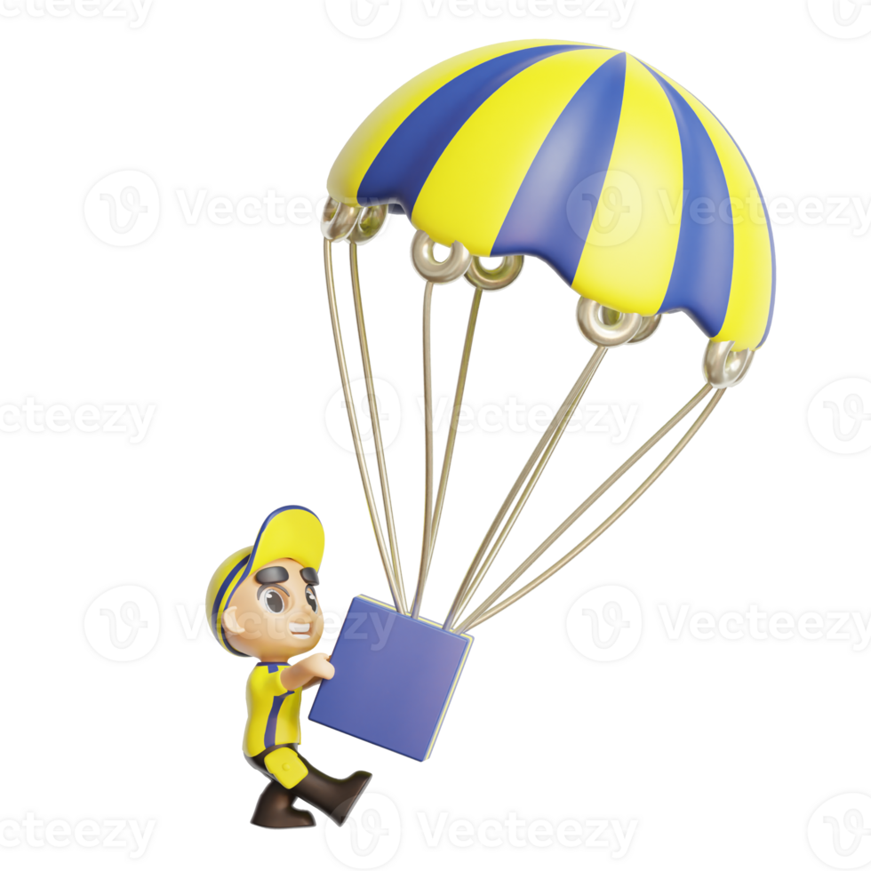3d character delivery man png