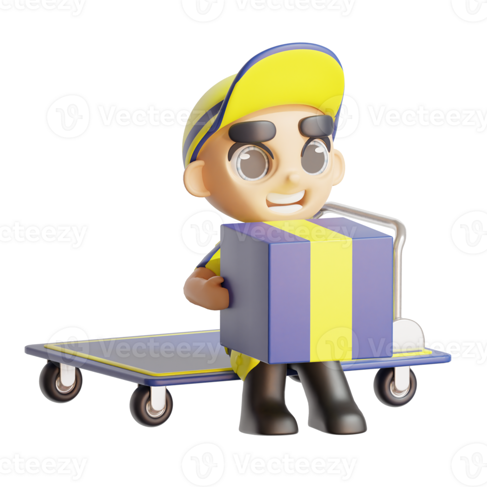 3d character delivery man png