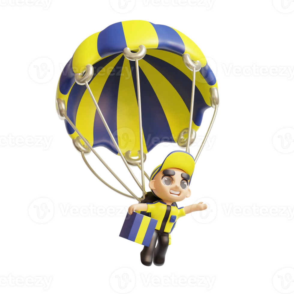 3d character delivery man png