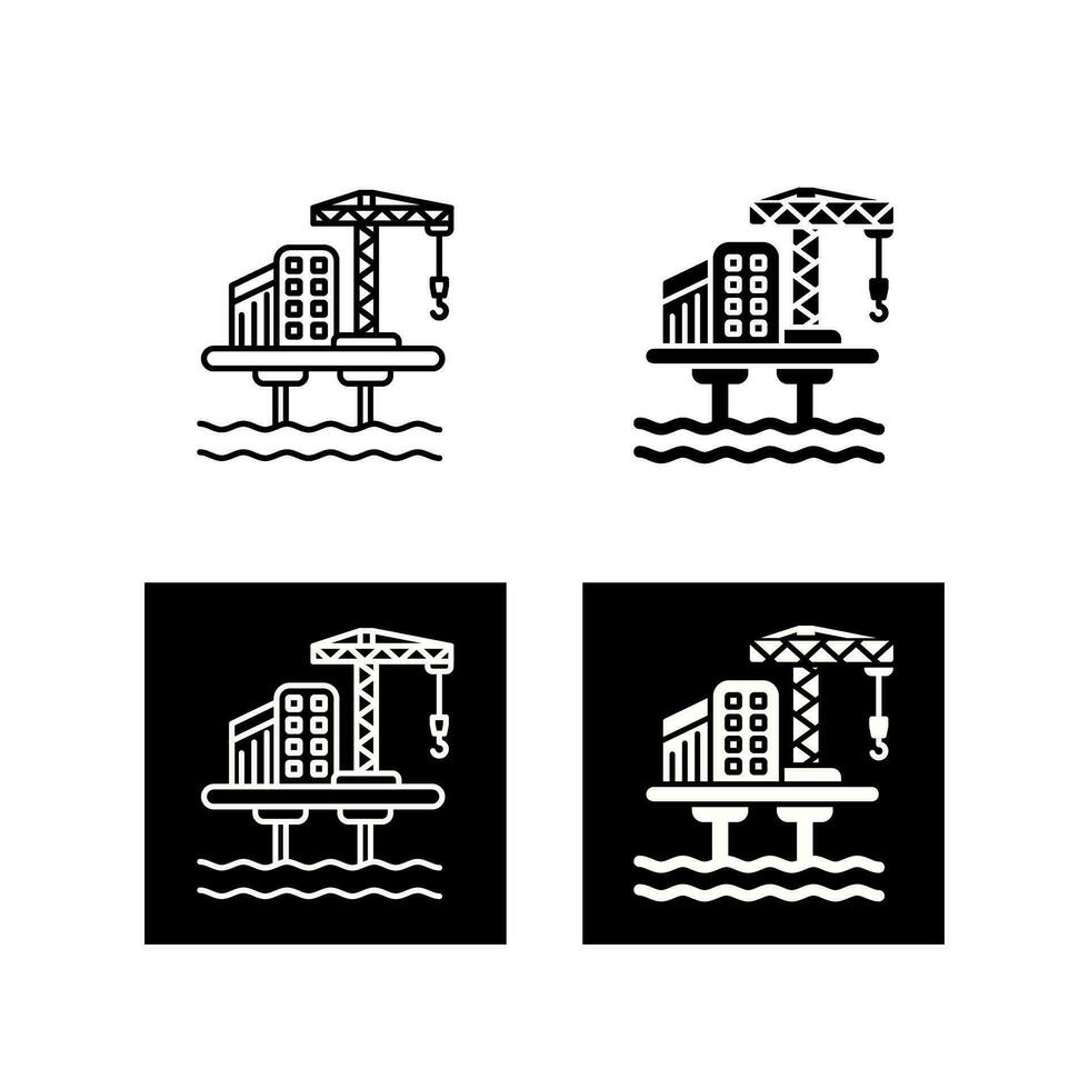 icono de vector de plataforma petrolera