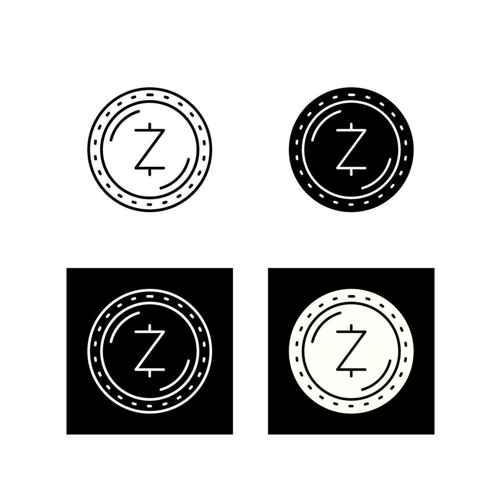 icono de vector de moneda zcash
