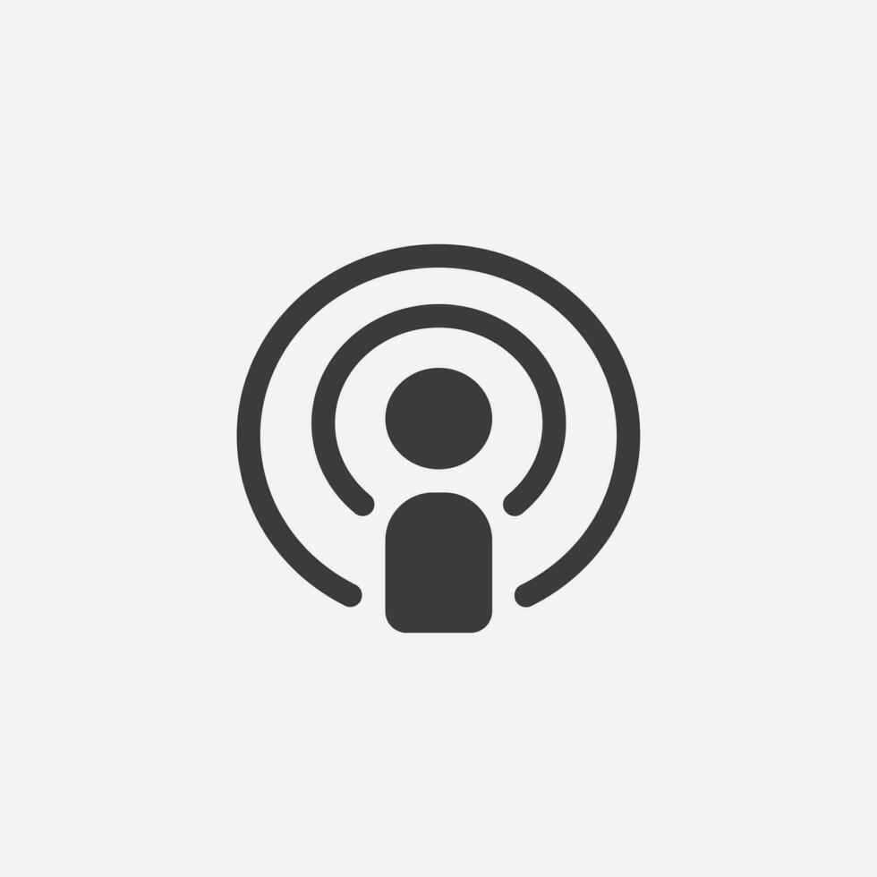 Podcast icon vector flat. speech, wireless, broadcast symbol sign