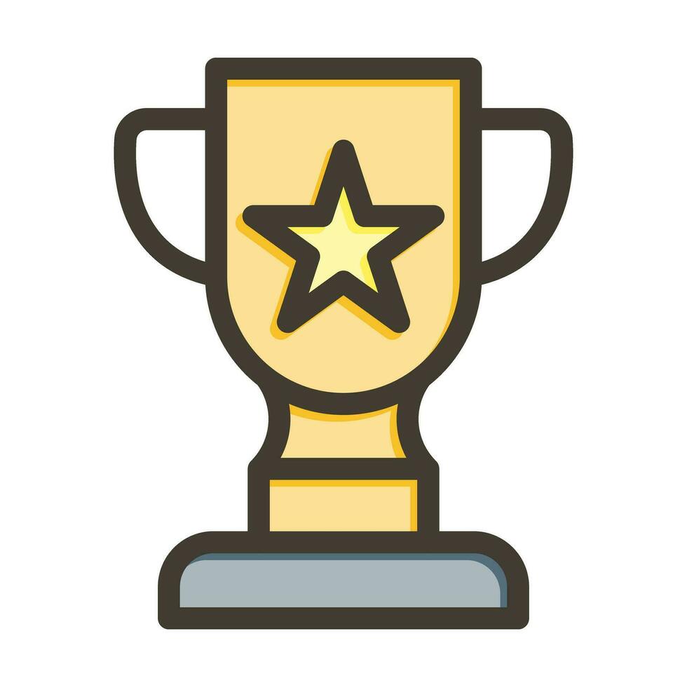Trophy Vector Thick Line Filled Colors Icon For Personal And Commercial Use.