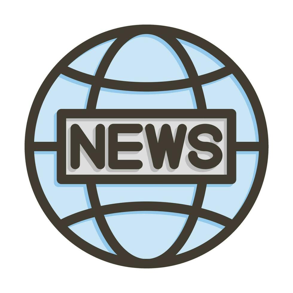 News Vector Thick Line Filled Colors Icon For Personal And Commercial Use.