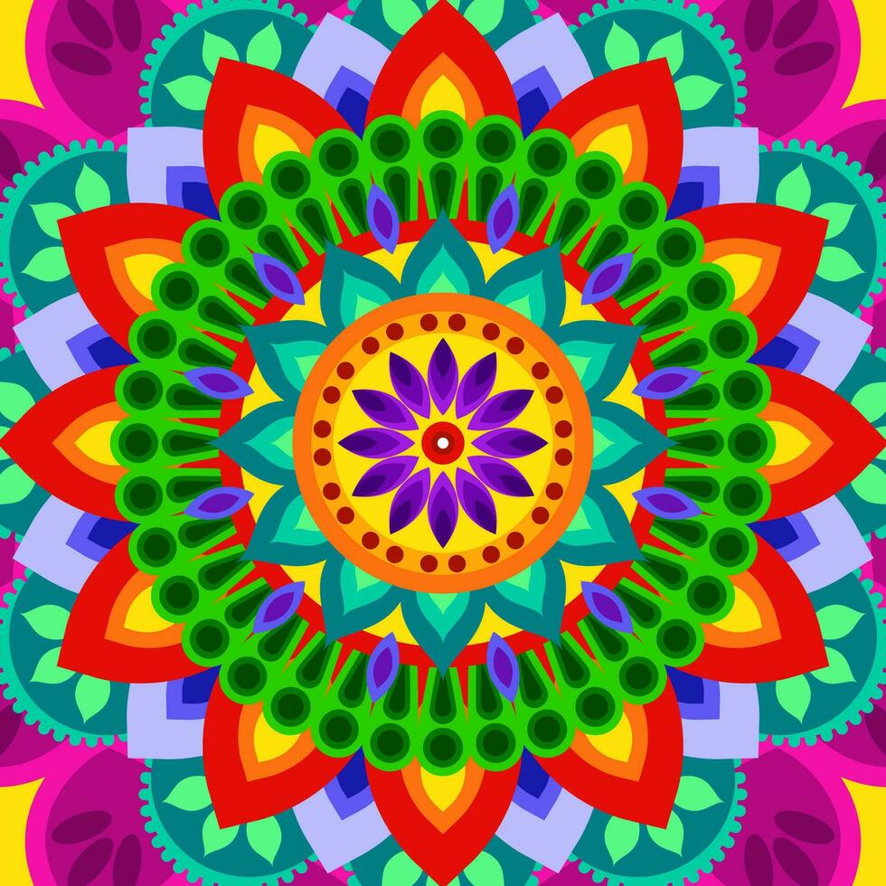 Seamless pattern with mandala ornament. Traditional Arabic, Indian motifs. Great for fabric and textile, wallpaper, packaging or any desired idea. vector