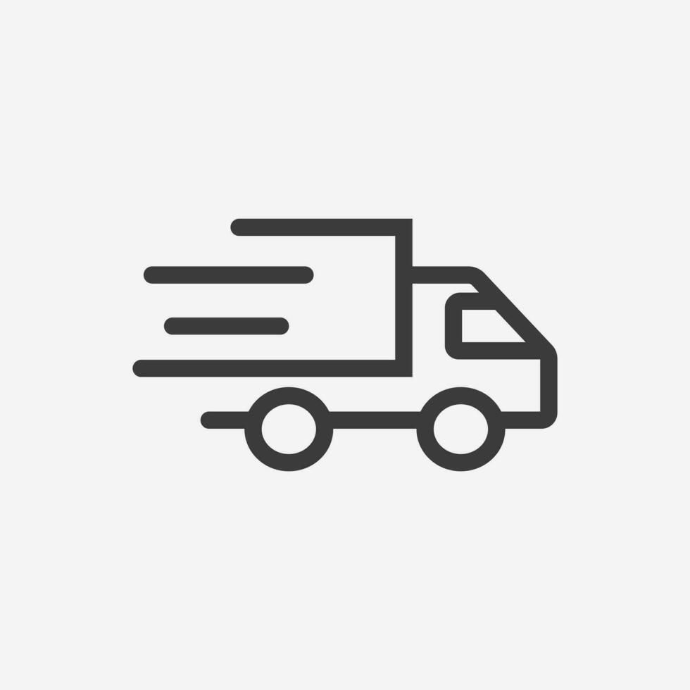 Fast shipping delivery truck icon vector. cargo, delivery truck icon. vector