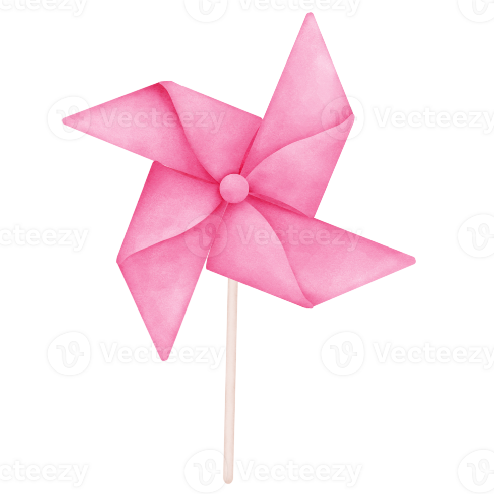 Cartoon windmill watercolor png