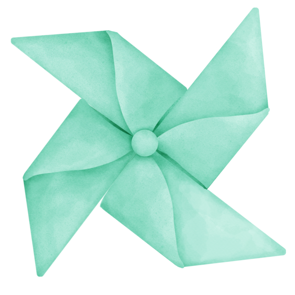Cartoon windmill watercolor png