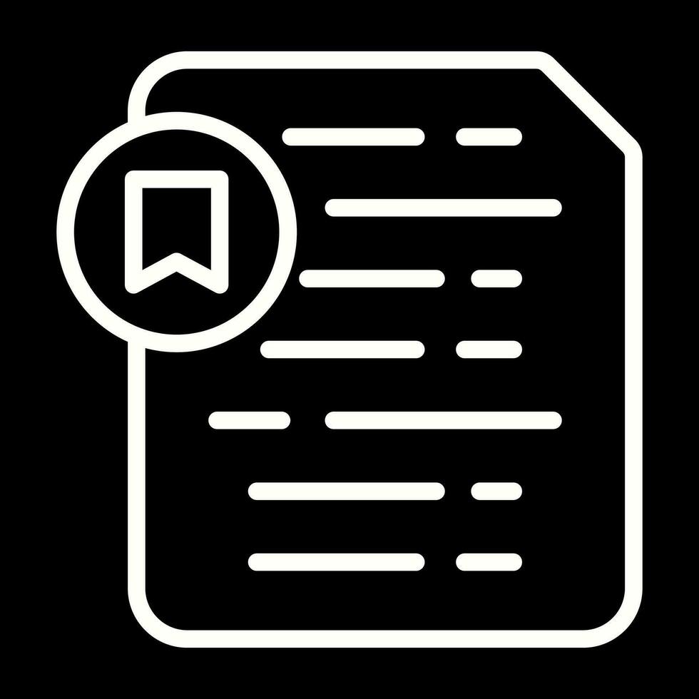 Document Insert Bookmark Vector Icon