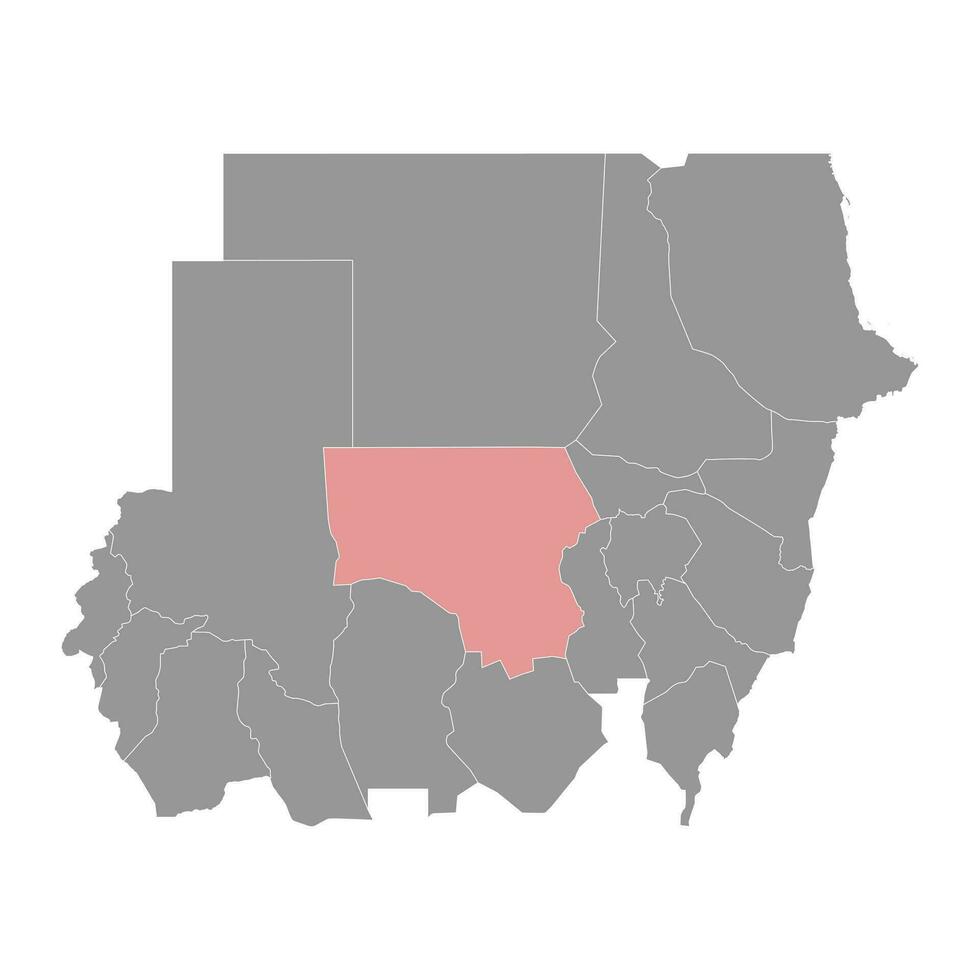 North Kordofan State map, administrative division of Sudan. Vector illustration.