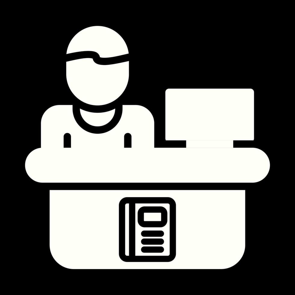 Library Reference Desk Vector Icon