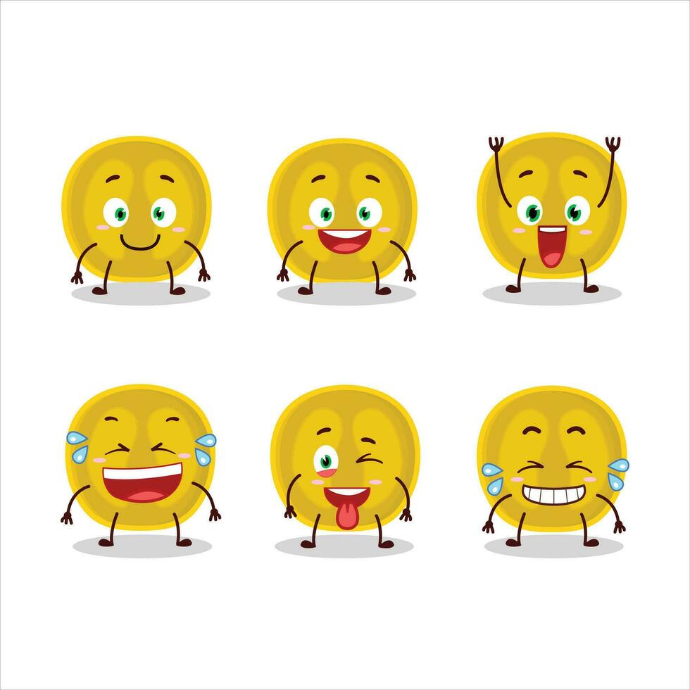 Cartoon character of slice of nance with smile expression vector