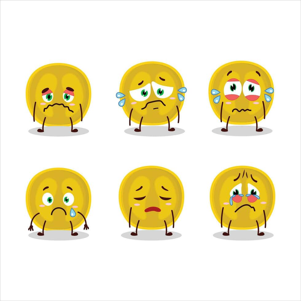 Slice of nance cartoon character with sad expression vector