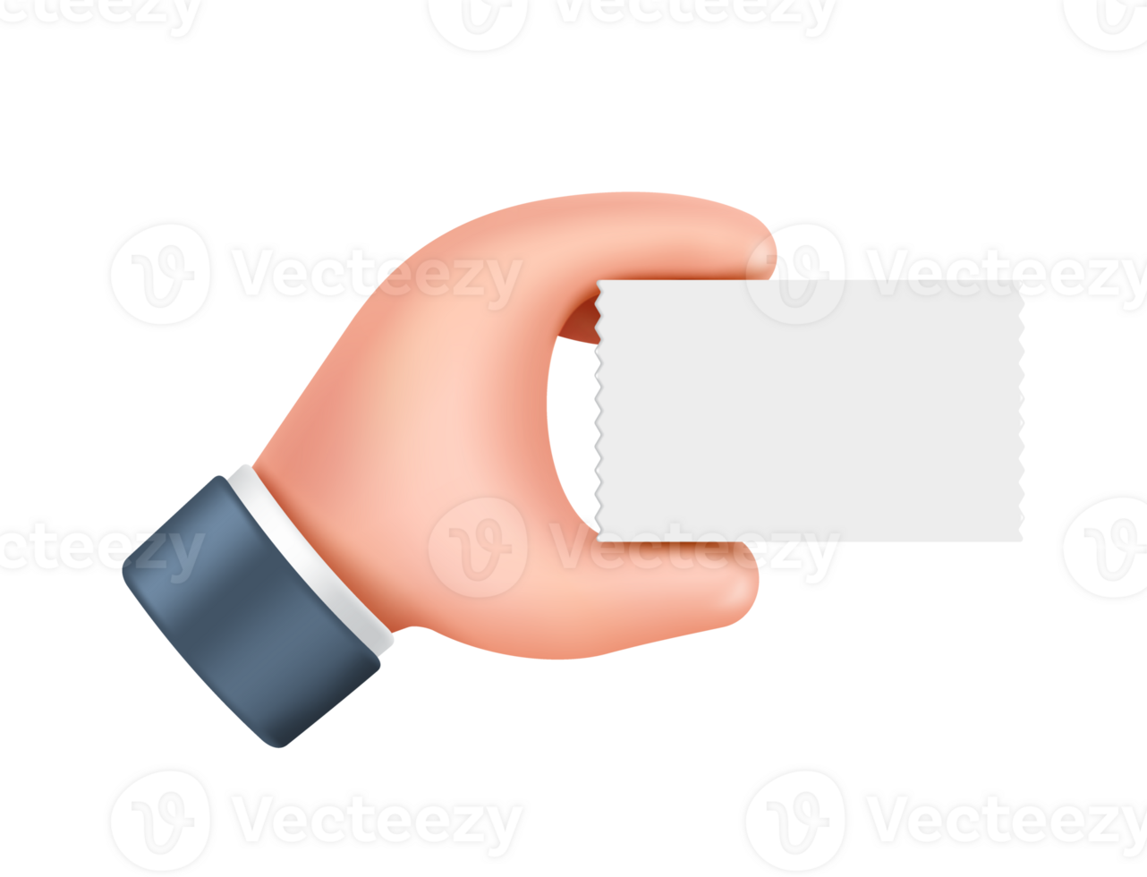Side view left hand is handing you a paper receipt or tax invoice ,PNG 3d on transparent background png