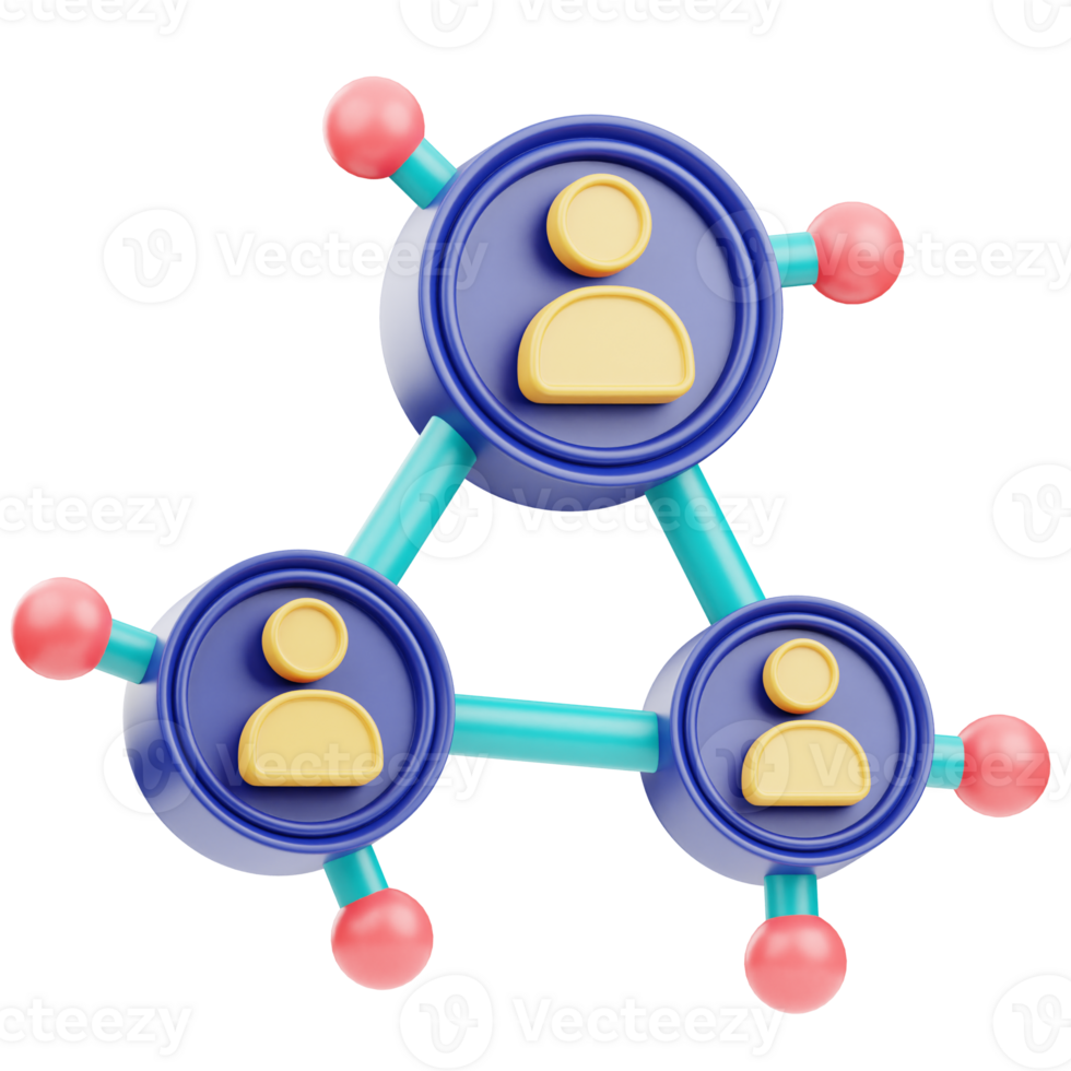 affaires la mise en réseau 3d illustration png