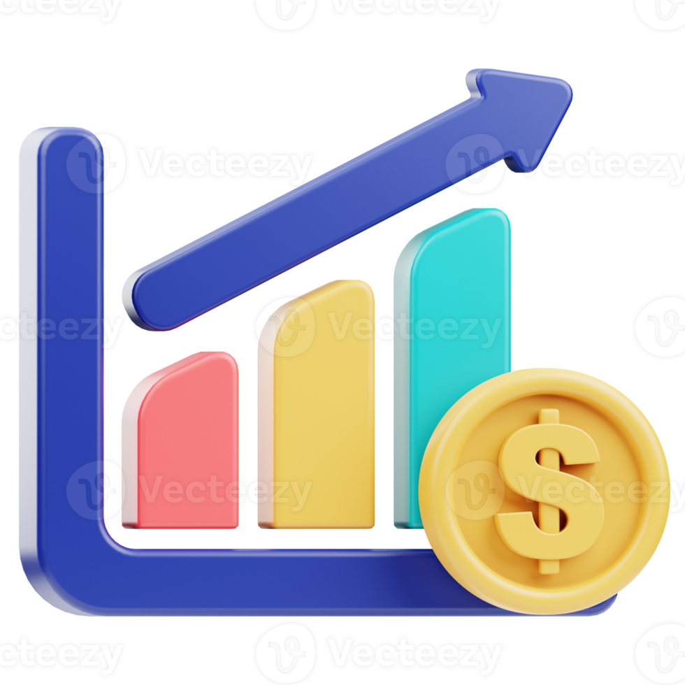 Financial Growth 3D Illustration png
