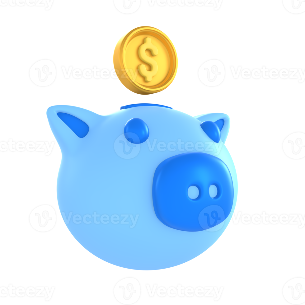 cerdito banco financiero tecnología 3d icono hacer png