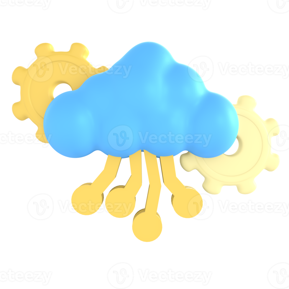 online cloud technology financial technology 3D Icon render png