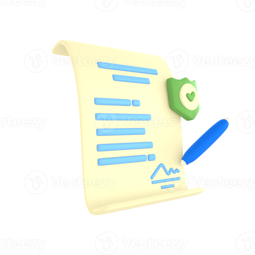 Business contract financial technology 3D Icon render png
