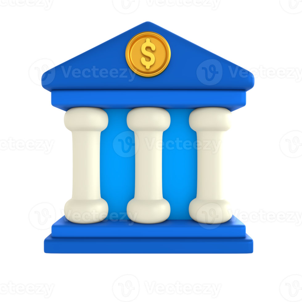 Bank financial technology 3D Icon render png