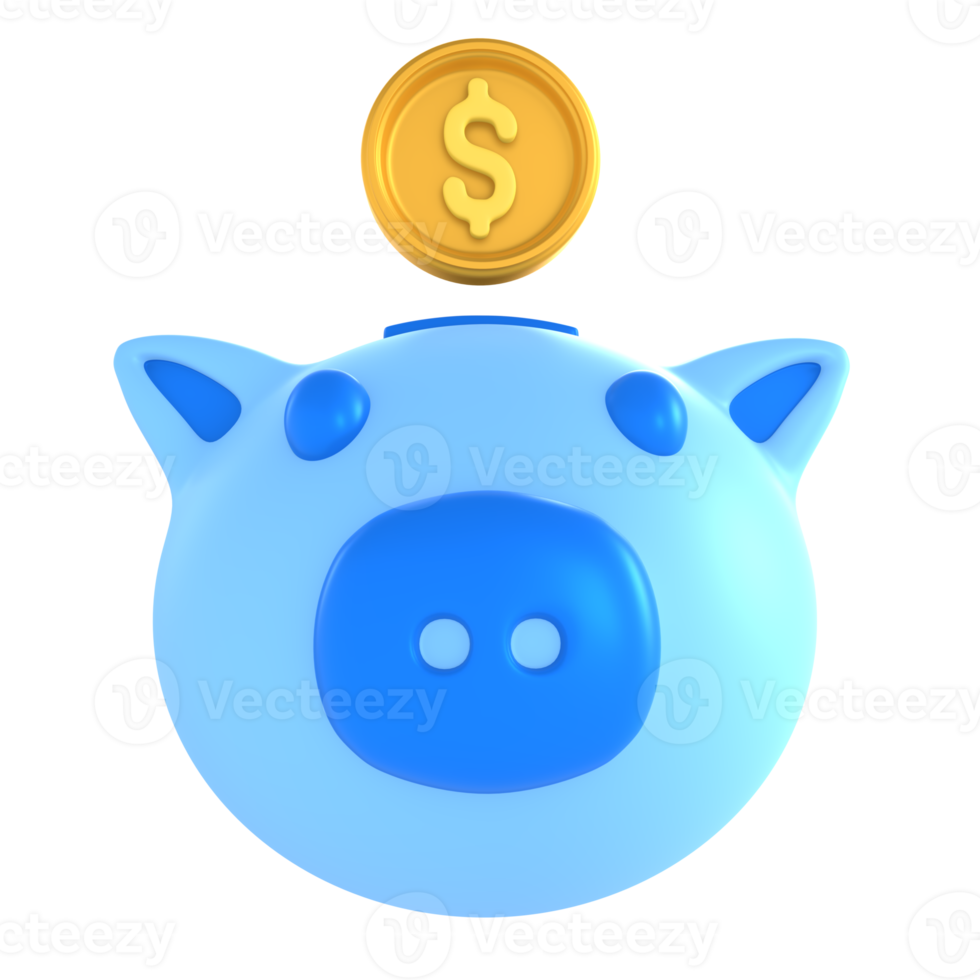 cerdito banco financiero tecnología 3d icono hacer png