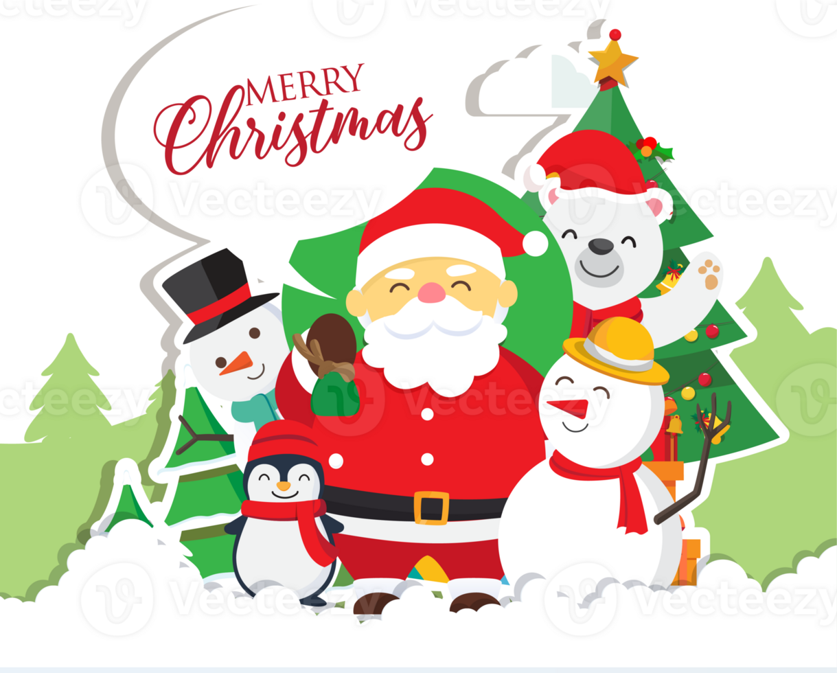 Christmas background with Santa Claus Merry and Christmas png