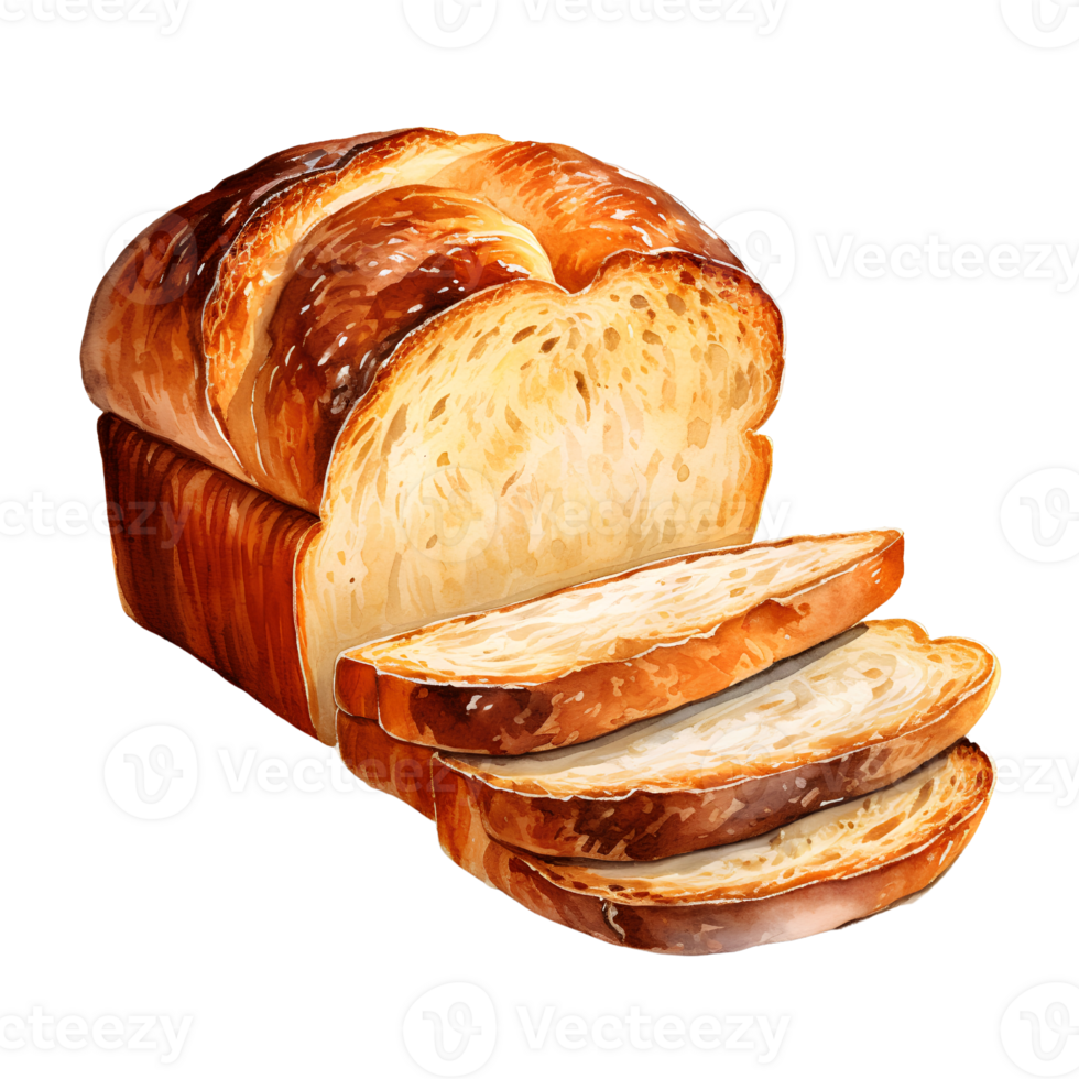 bread watercolor ai generate png