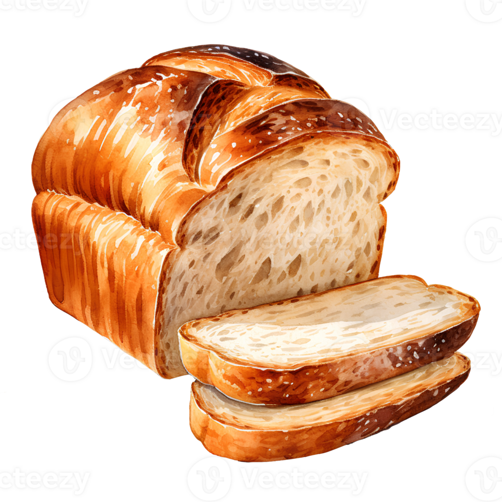 bread watercolor ai generate png