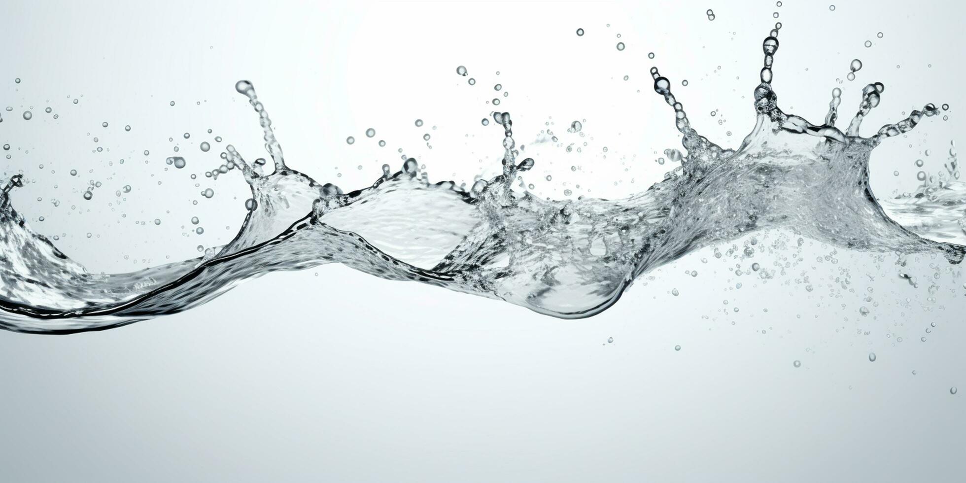 Dynamic Water Splash Water Splashes on White Background - AI generated photo