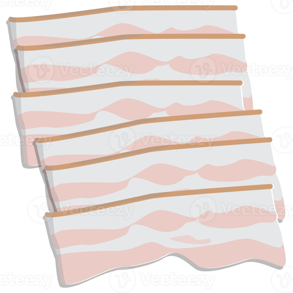 Bacon slices flat illustration. png