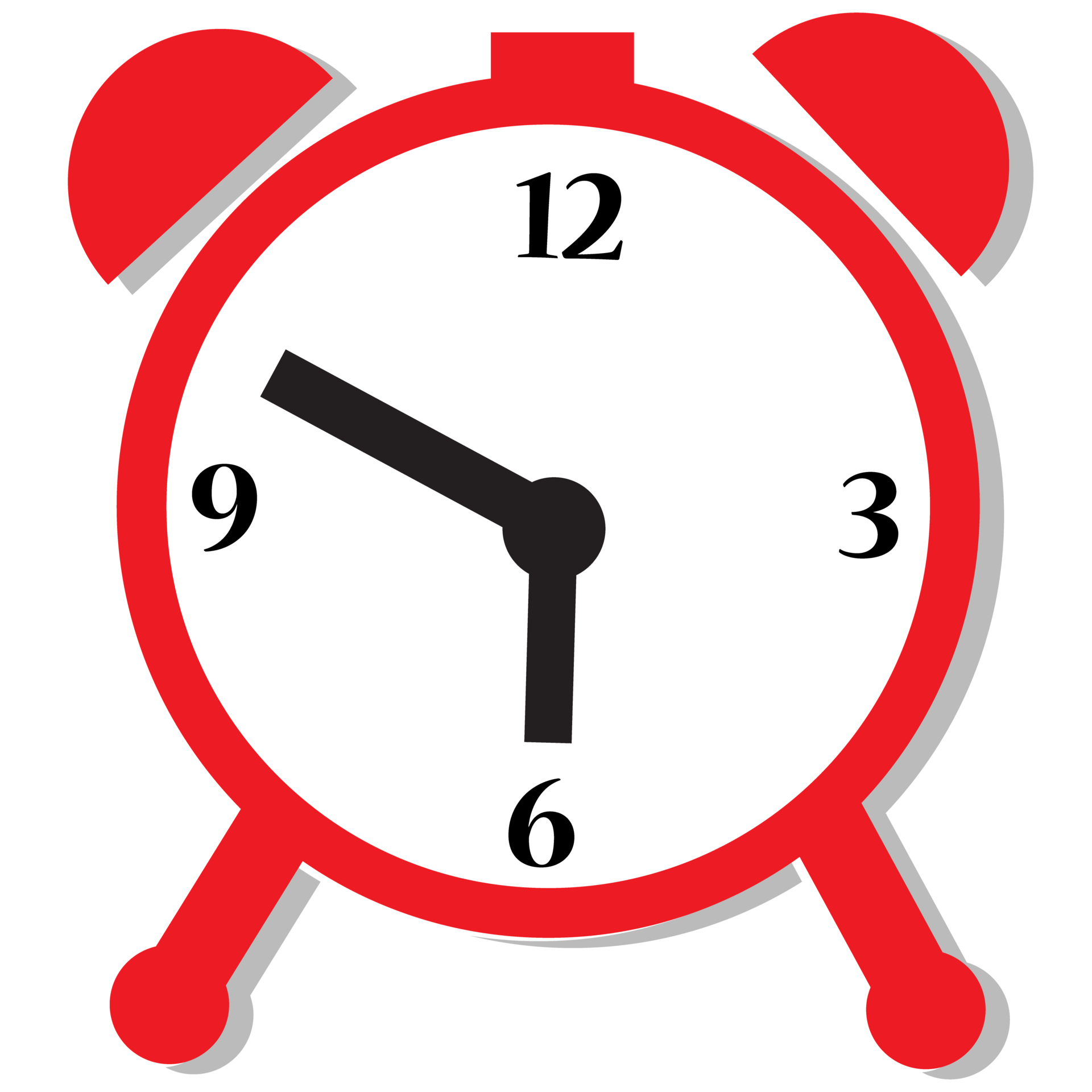 Red alarm clock icon illustration. 28036680 PNG
