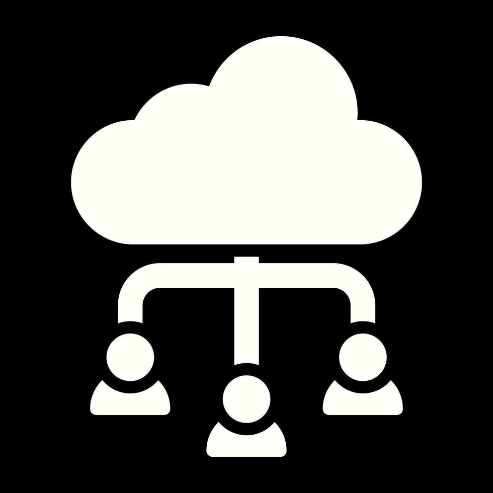 nube colaboración vector icono