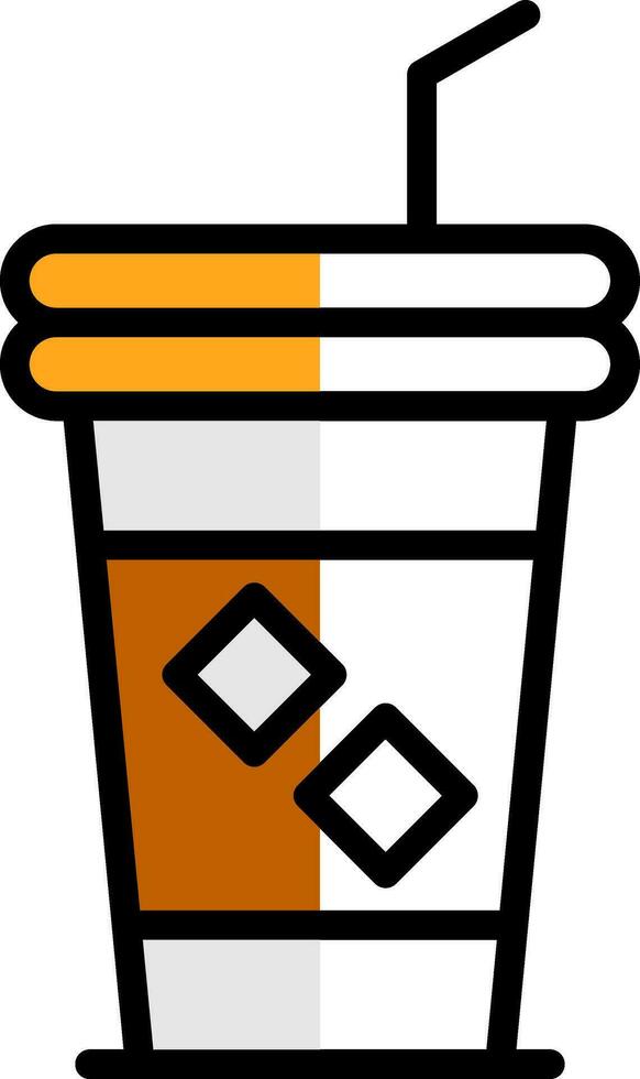 Cold Coffee Vector Icon Design
