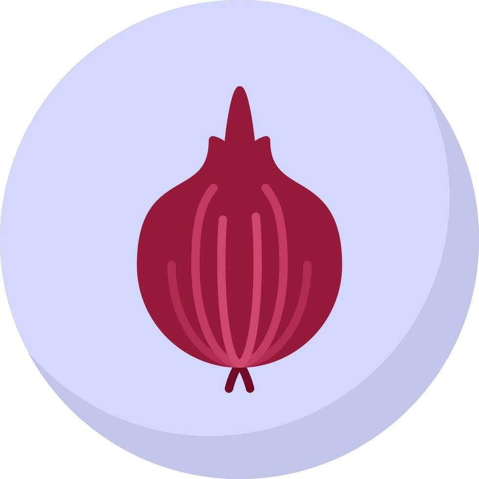 Red Onion Vector Icon Design
