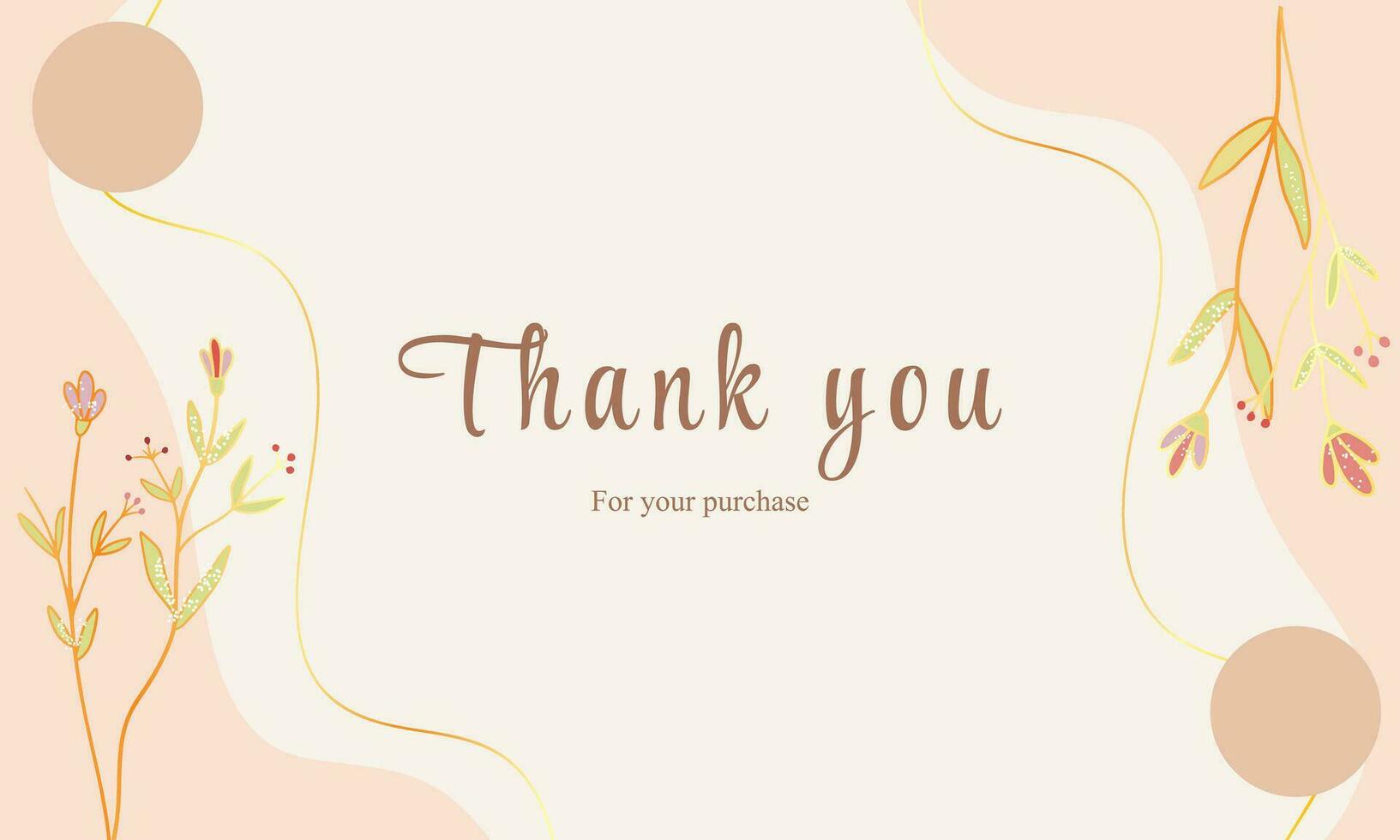 thank you card with luxury flower background design vector