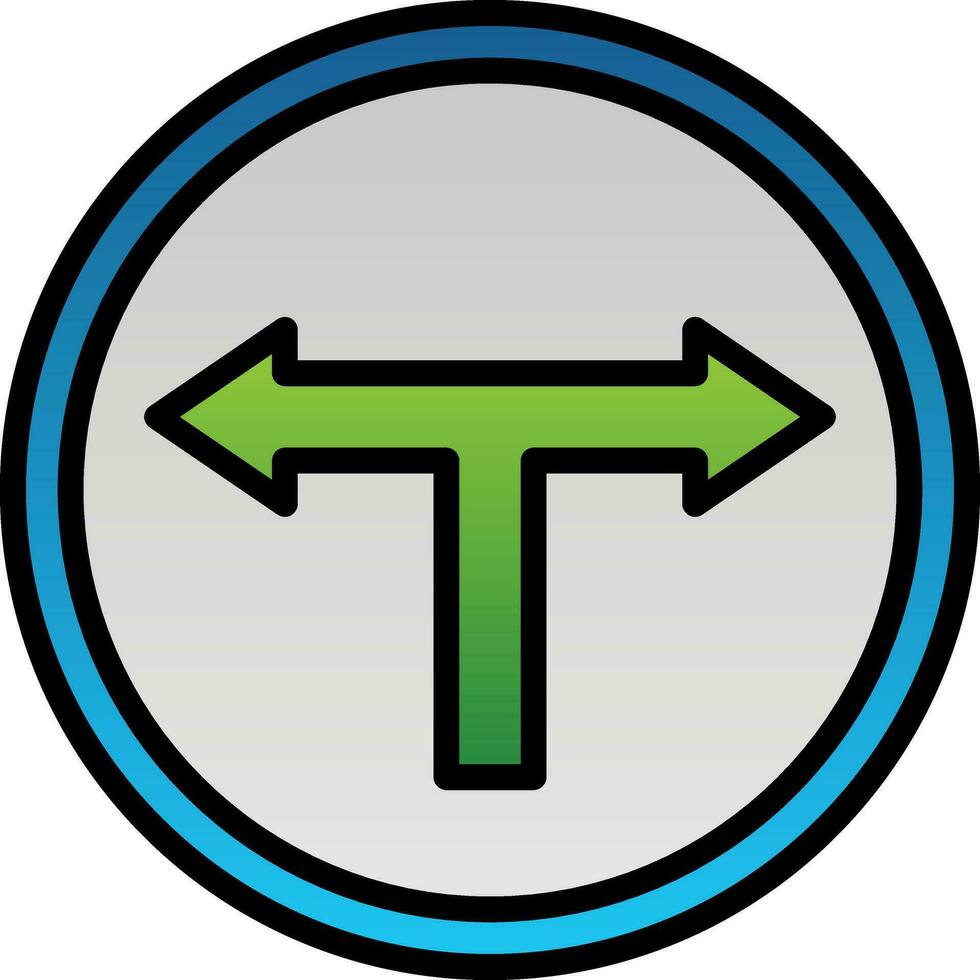 T Junction Vector Icon Design