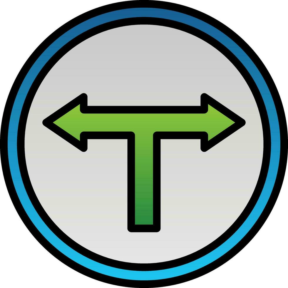 T Junction Vector Icon Design