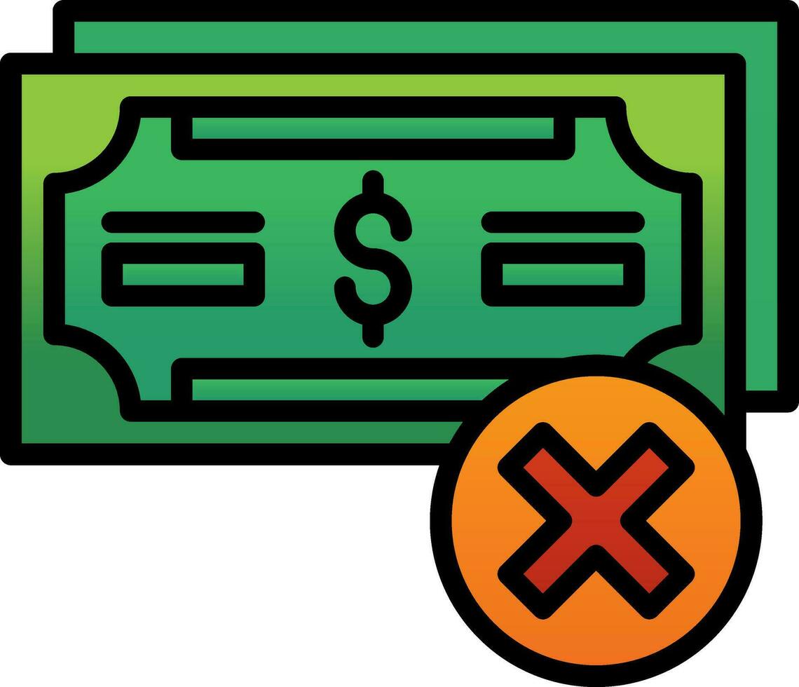 No Money Vector Icon Design