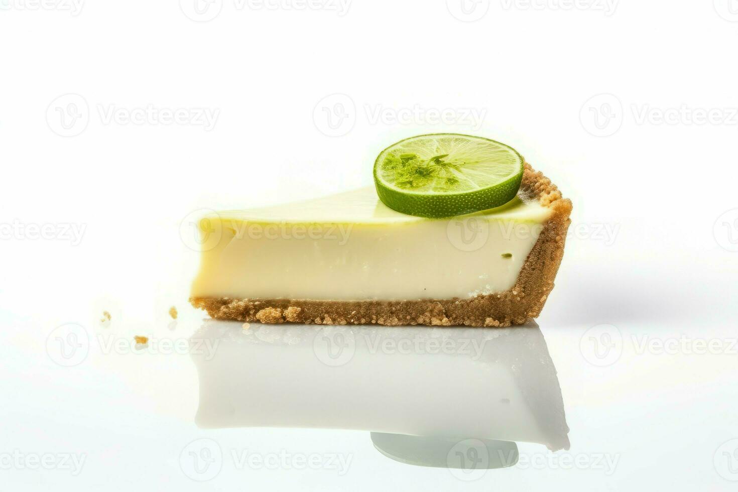 Slice lime pie piece. Generate Ai photo