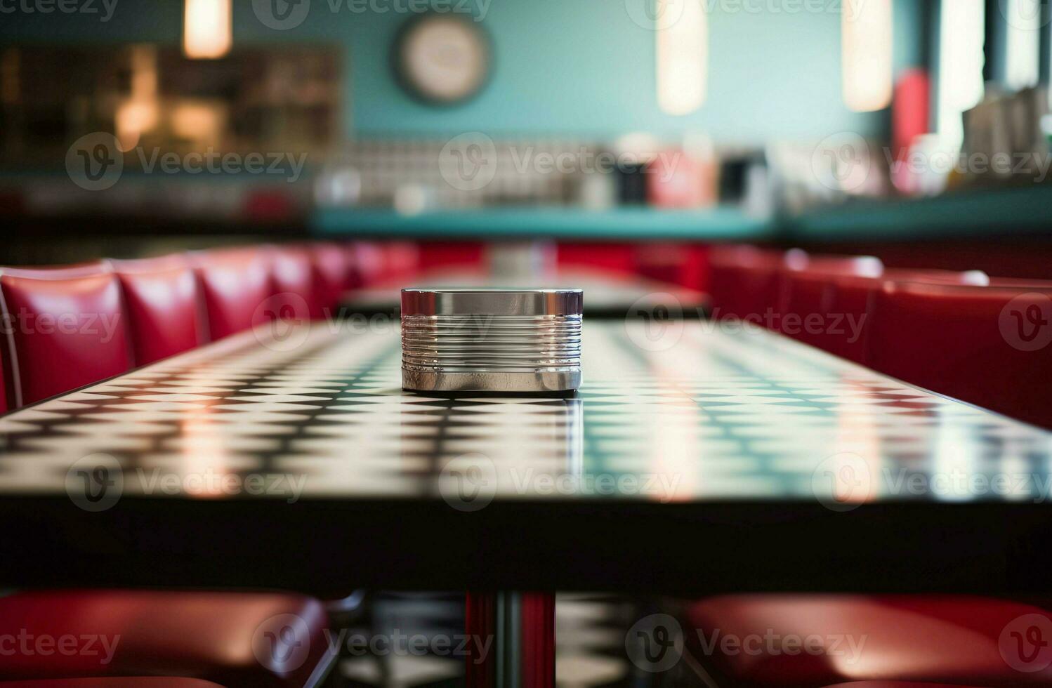 Retro american restaurant. Generate Ai photo