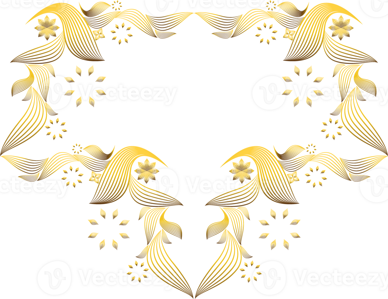 golden floral ornament png