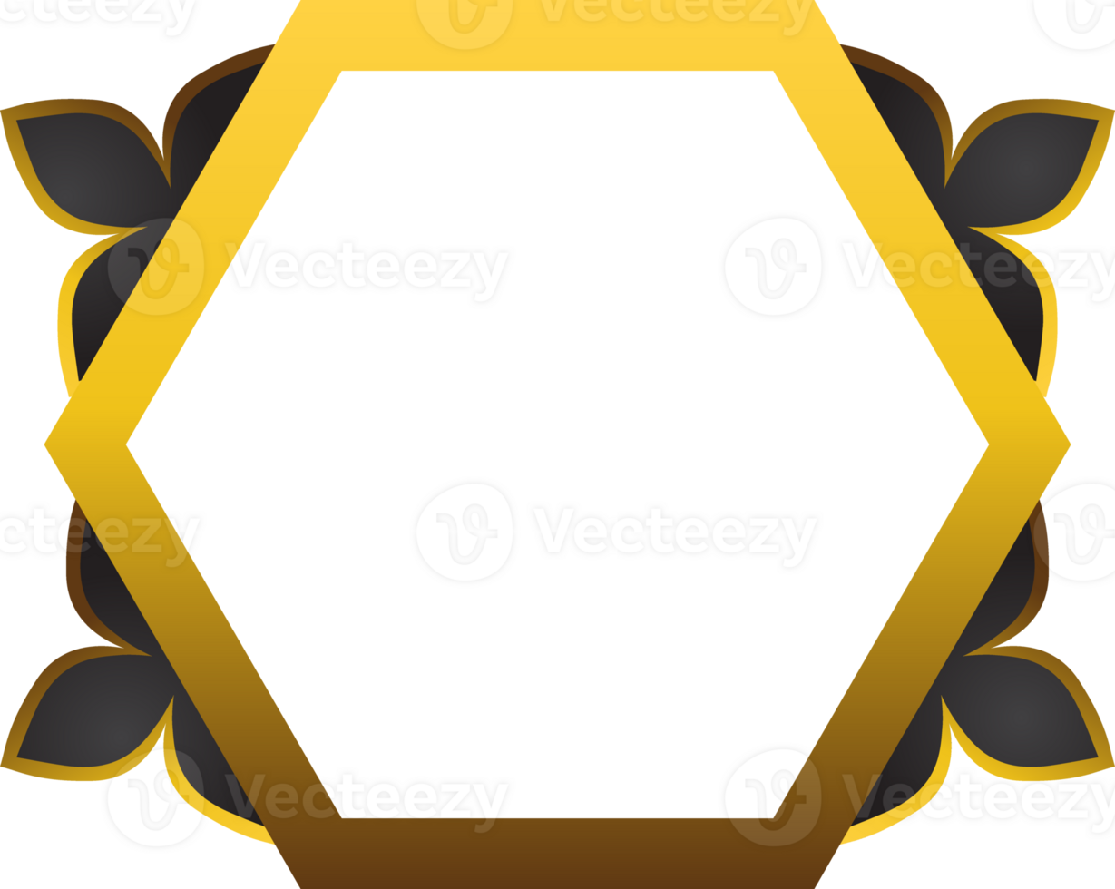 gold hexagonal ornament png
